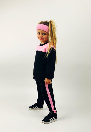 Gami - Joggingpak met roze zijstreep - Alisé kids